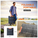 Quacoa 100W Portable Folding Waterproof Monocrystalline Solar Panel Power Charger System Kit for Camping Outdoor Boat Emergency Backup Power Station