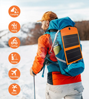 Quacoa 10W Outdoor Portable Solar Panel with 20000mAh Power Bank Dual USB with Flashlight